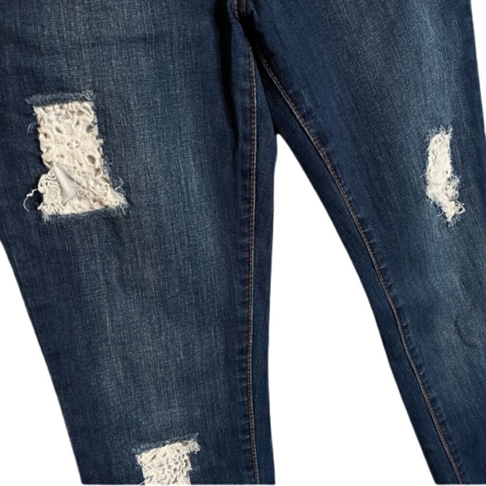 Cat & Jack Girl's Distressed Blue Jeans Size 12 - Picture 3 of 8